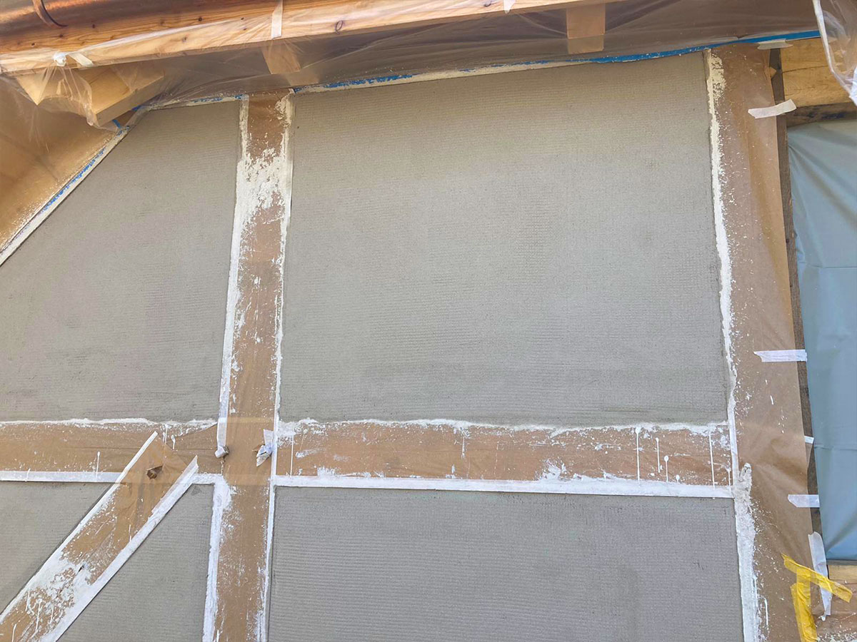 Lehmputz Arbeiten-Aussenputz-Lehm-Fachwerk