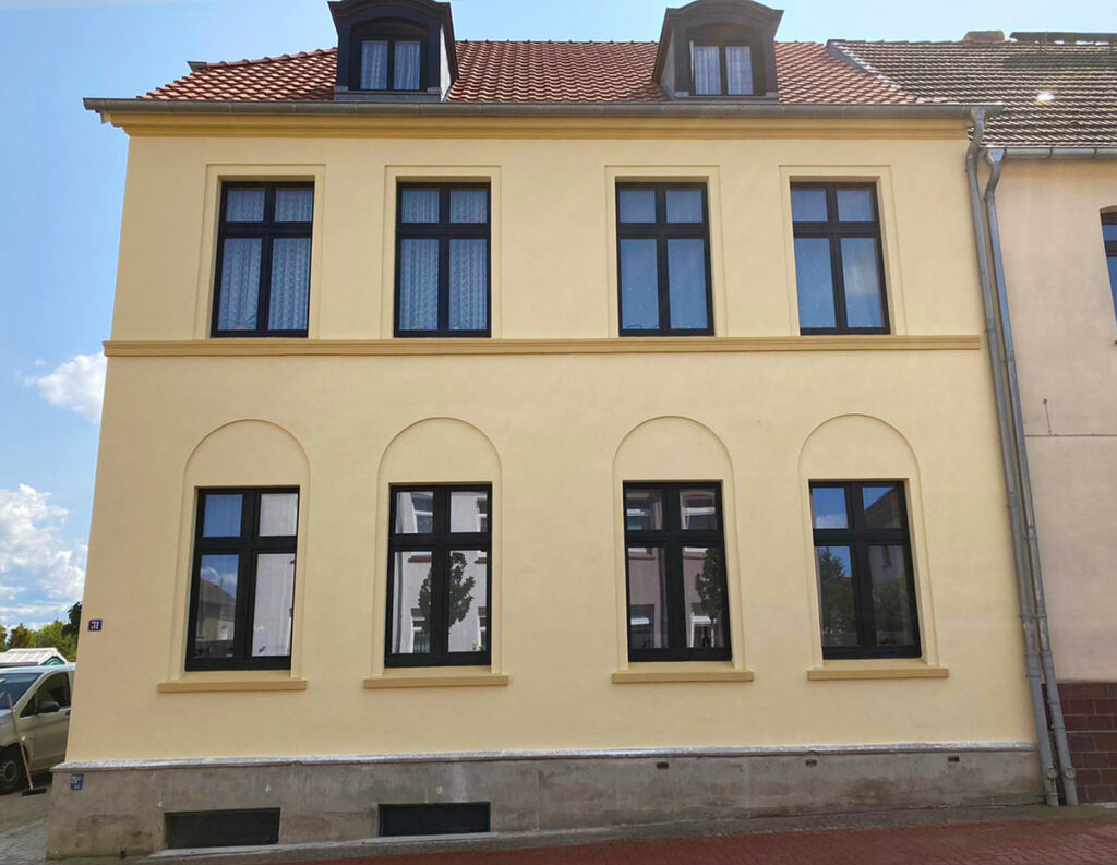Lehmputz - Fassadenputz-Lehm-Stadthaus
