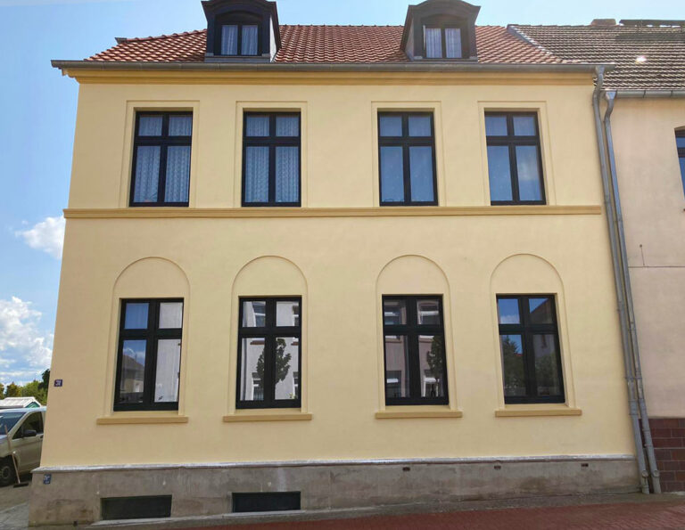 Fassadenputz-Lehm-Stadthaus