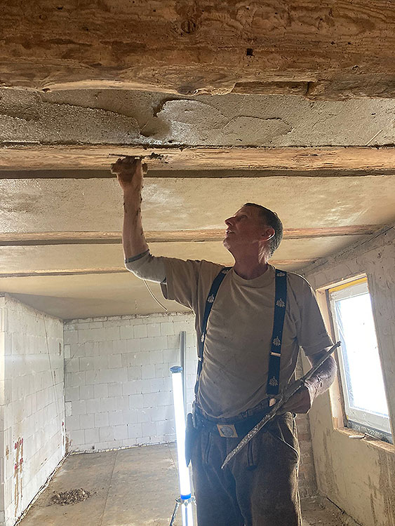 Lehmdeckenunterputz - Lehmputz